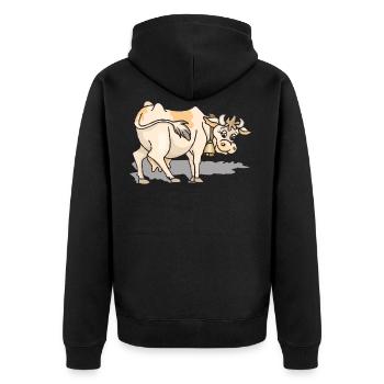 vache - Veste à capuche bio Premium Unisexe - noir - Dos - Nico (187cm)