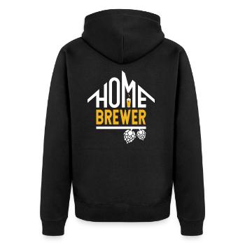 Hobby brewer logo - Unisex Premium Organic Zip Hoodie - black - Back - Nico (187cm)