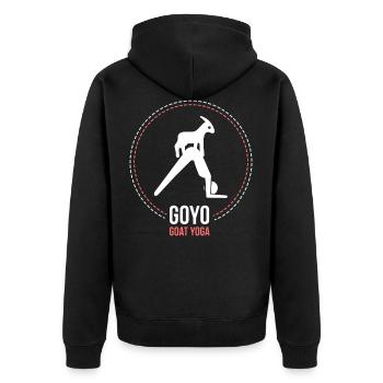 Goat Yoga - Yoga with pointing, goat yoga, goat - Unisex Premium Organic Zip Hoodie - black - Back - Nico (187cm)