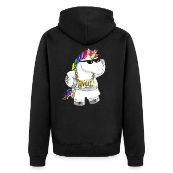 Licorne de dessin animé unique - Veste à capuche bio Premium Unisexe - noir - Dos - Nico (187cm)