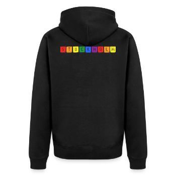 Rainbow Stockholm - Unisex Premium Organic Zip Hoodie - black - Back - Nico (187cm)