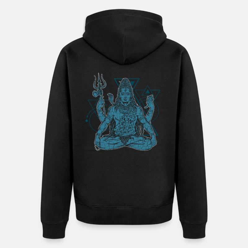 Shiva - Unisex Premium Bio Zip Hoodie - Schwarz