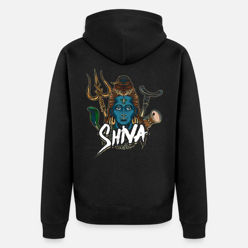 Don de divinité hindouisme Shiva - Veste à capuche bio Premium Unisexe - noir