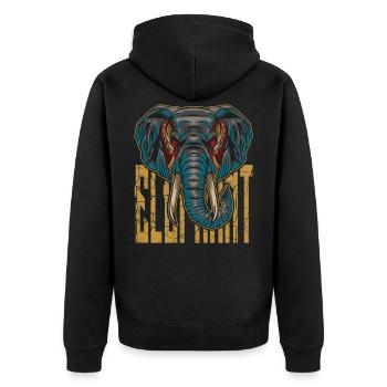 elephant - Unisex Premium Organic Zip Hoodie - black - Back - Nico (187cm)