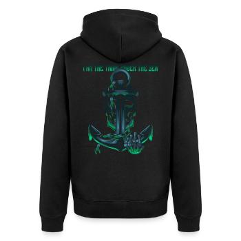 anchor - Unisex Premium Organic Zip Hoodie - black - Back - Nico (187cm)