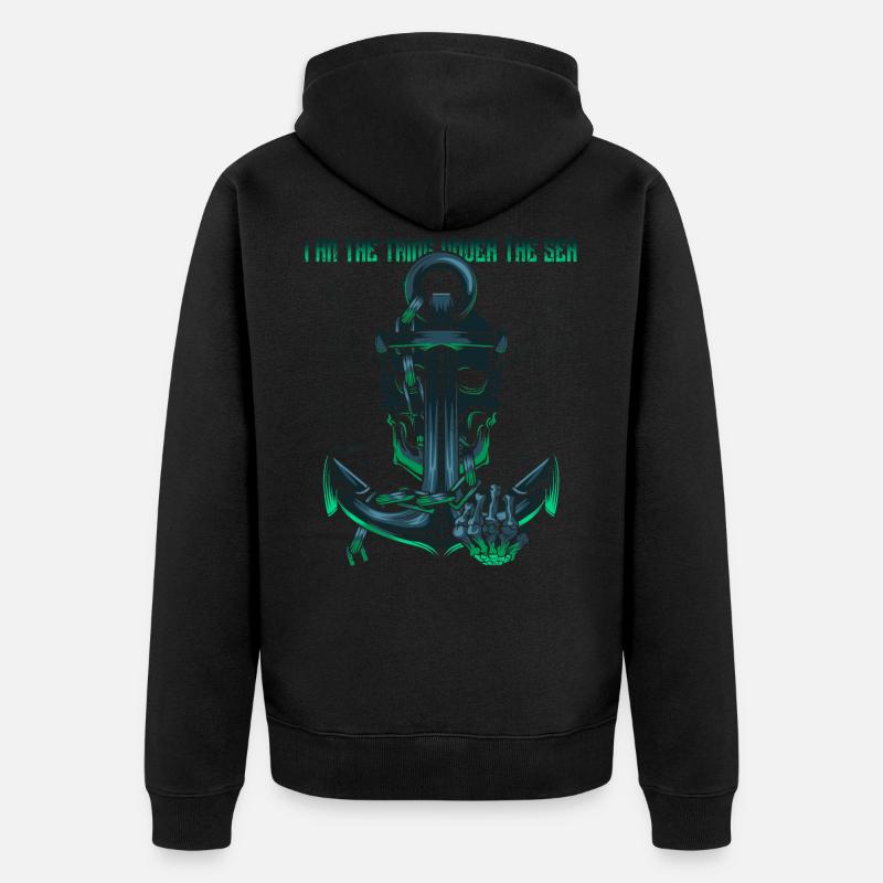 Anker - Unisex Premium Bio Zip Hoodie - Schwarz