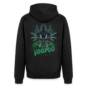 Cool Modern Voodoo Voodoo - Unisex Premium Organic Zip Hoodie - black - Back - Nico (187cm)