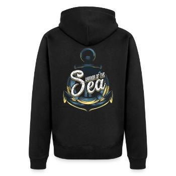 Sailor sailor gift - Unisex Premium Organic Zip Hoodie - black - Back - Nico (187cm)