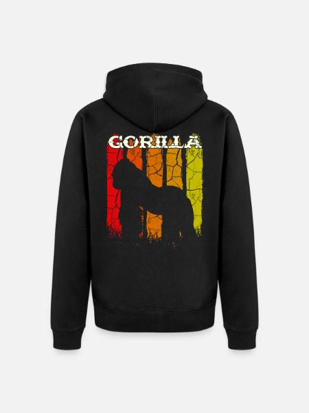 gorille - Veste à capuche bio Premium Unisexe - noir