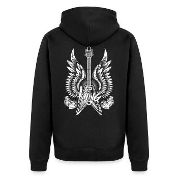 Guitare électrique avec guitariste de piano à queue - Veste à capuche bio Premium Unisexe - noir - Dos - Nico (187cm)