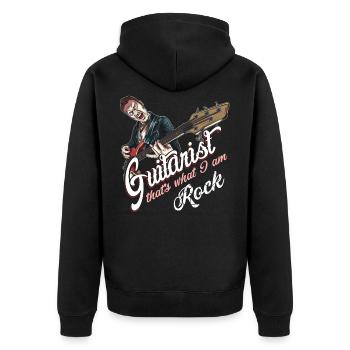 Rockabilly guitarist - Unisex Premium Organic Zip Hoodie - black - Back - Nico (187cm)