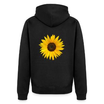 sunflower - Unisex Premium Organic Zip Hoodie - black - Back - Nico (187cm)