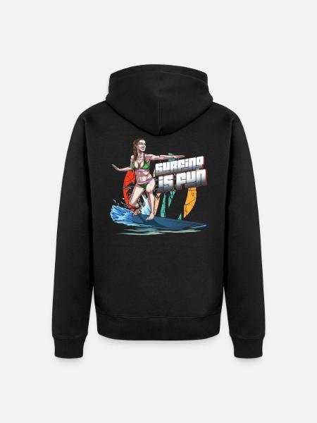 Surfergirl - Unisex Premium Bio Zip Hoodie - Schwarz