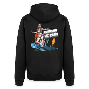 Surf est amusant Summer Beach - Veste à capuche bio Premium Unisexe - noir - Dos - Nico (187cm)