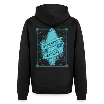Cool surfboard - Unisex Premium Organic Zip Hoodie - black - Back - Nico (187cm)