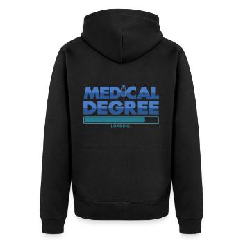 Medicine study - Unisex Premium Organic Zip Hoodie - black - Back - Nico (187cm)