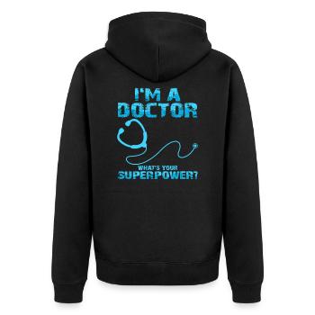 médecin - Veste à capuche bio Premium Unisexe - noir - Dos - Nico (187cm)