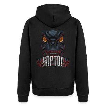 Velociraptor Dinosaure moderne - Veste à capuche bio Premium Unisexe - noir - Dos - Nico (187cm)
