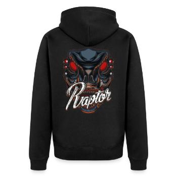 Robot Dino - Unisex Premium Organic Zip Hoodie - black - Back - Nico (187cm)