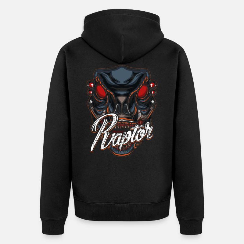 Robot Dino - Veste à capuche bio Premium Unisexe - noir