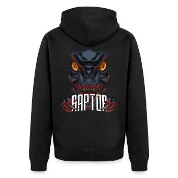 Dinosaur Dino Raptor - Unisex Premium Organic Zip Hoodie - black - Back - Nico (187cm)