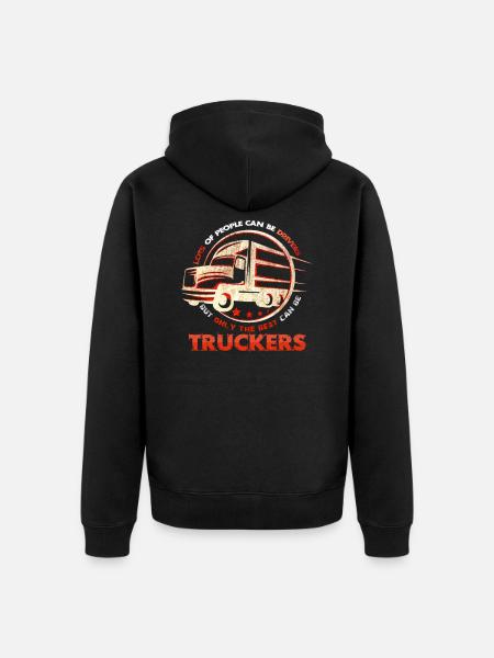 Truckers - Unisex Premium Organic Zip Hoodie - black