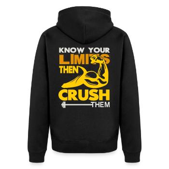 Body building - Unisex Premium Organic Zip Hoodie - black - Back - Nico (187cm)