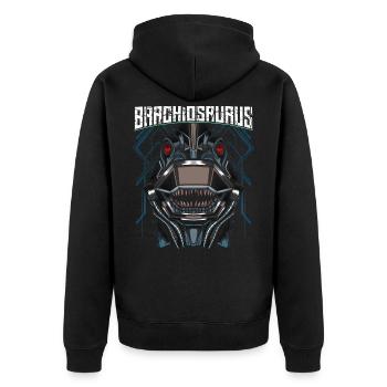 Cyborg Brachiosaurus Dinosaure Scifi - Veste à capuche bio Premium Unisexe - noir - Dos - Nico (187cm)