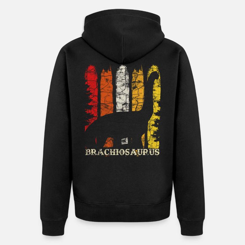 Brachiosaurus Dinosaurier - Unisex Premium Bio Zip Hoodie - Schwarz