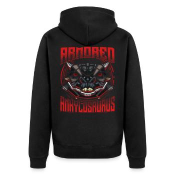 Cyborg Ankylosaurus Dinosaur Scifi - Unisex Premium Organic Zip Hoodie - black - Back - Nico (187cm)