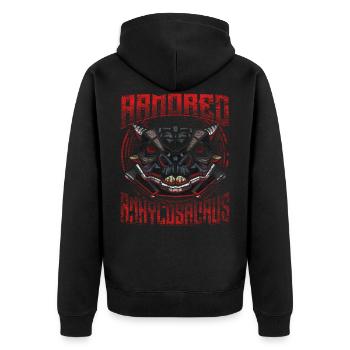 Robot Dino - Unisex Premium Organic Zip Hoodie - black - Back - Nico (187cm)