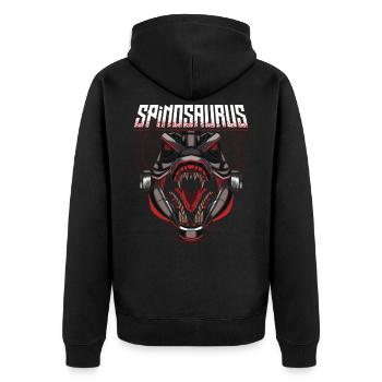 Cyborg Spinosaurus Scifi - Unisex Premium Bio Zip Hoodie - Schwarz - Hinten - Nico (187cm)