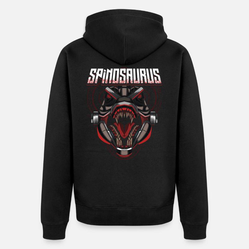 Cyborg Spinosaurus Scifi - Veste à capuche bio Premium Unisexe - noir