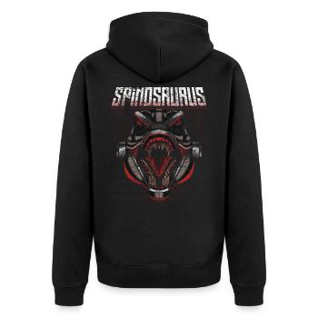 Robot Dino - Unisex Premium Organic Zip Hoodie - black - Back - Nico (187cm)