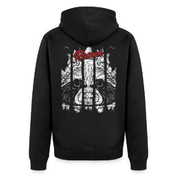 Cadeau de raton laveur de visage de raton laveur - Veste à capuche bio Premium Unisexe - noir - Dos - Nico (187cm)