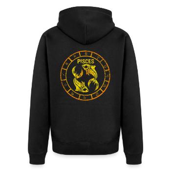 Cool Pisces zodiac signs - Unisex Premium Organic Zip Hoodie - black - Back - Nico (187cm)