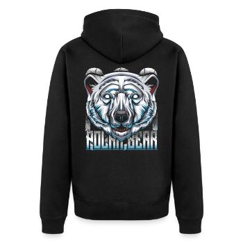 polar bear - Unisex Premium Organic Zip Hoodie - black - Back - Nico (187cm)