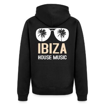 Ibiza Festival - Veste à capuche bio Premium Unisexe - noir - Dos - Nico (187cm)