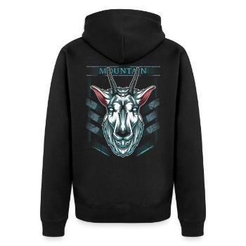 Chèvre de montagne à la mode Animal sauvage - Veste à capuche bio Premium Unisexe - noir - Dos - Nico (187cm)