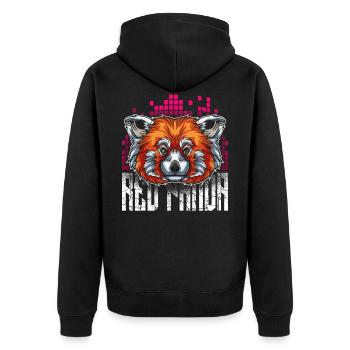 Panda rouge - Veste à capuche bio Premium Unisexe - noir - Dos - Nico (187cm)