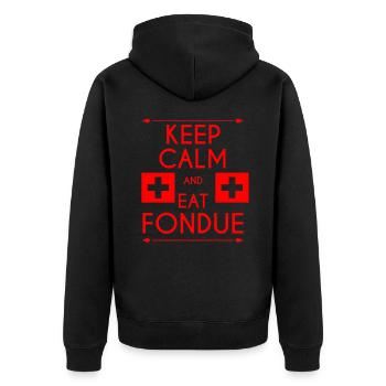 Switzerland fondue country mountains cross flag red - Unisex Premium Organic Zip Hoodie - black - Back - Nico (187cm)