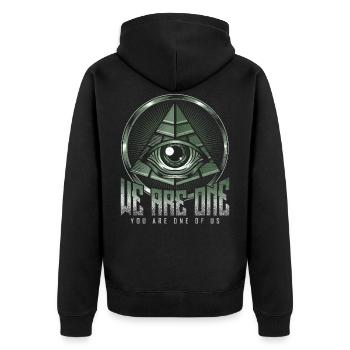 Pyramide Auge Allsehendes Ägypten Antike - Unisex Premium Bio Zip Hoodie - Schwarz - Hinten - Nico (187cm)