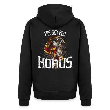Horus Egypte Falcon Dieu Divine Antique - Veste à capuche bio Premium Unisexe - noir - Dos - Nico (187cm)