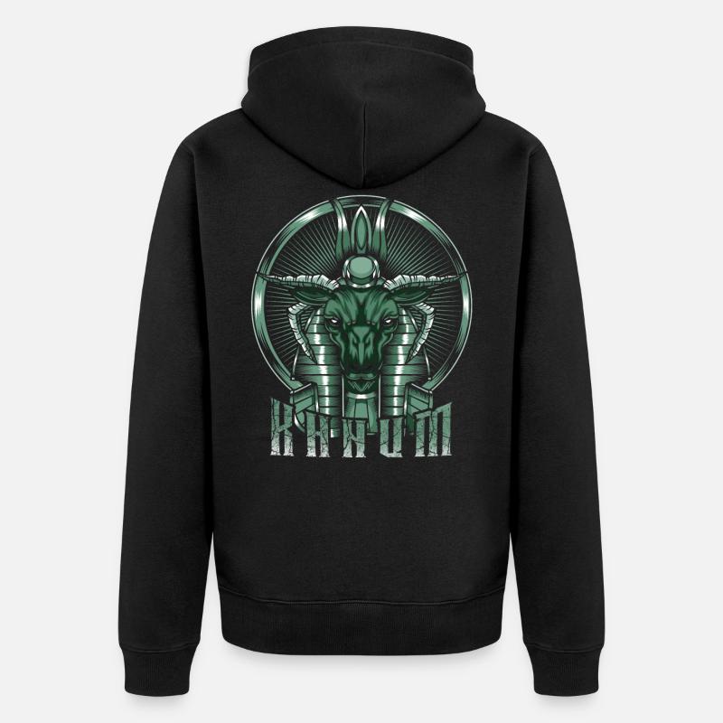Fertilité Dieu Chnum Égypte égyptienne - Veste à capuche bio Premium Unisexe - noir