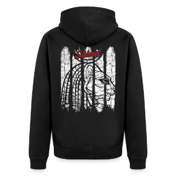 Divinité cadeau Vintage Retro Sachmet Silhouette - Veste à capuche bio Premium Unisexe - noir - Dos - Nico (187cm)
