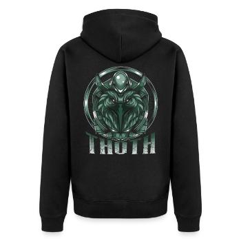 Gott der Weisheit Thoth Ägyptisch Ägypten Gottheit - Unisex Premium Bio Zip Hoodie - Schwarz - Hinten - Nico (187cm)