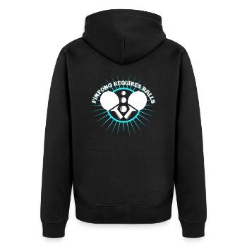 Ping-pong pun - Unisex Premium Organic Zip Hoodie - black - Back - Nico (187cm)