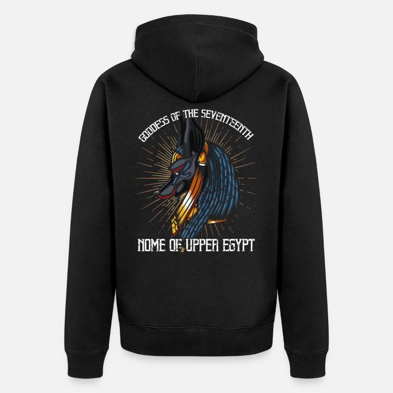 Déesse égyptienne anupet - Veste à capuche bio Premium Unisexe - noir