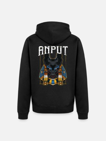 Anput Weiblicher Anubis - Unisex Premium Bio Zip Hoodie - Schwarz