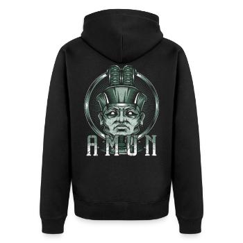 Dieu du saule dieu égyptien égyptien - Veste à capuche bio Premium Unisexe - noir - Dos - Nico (187cm)